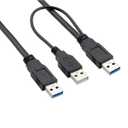 chenyang USB 3.0 Cable,USB 3.0 Type A Male to Male Extension Data Cable with Power Cable for External Hard Disk
