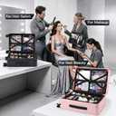 Rolling Makeup Case Cosmetology Case on Wheels Makeup Luggage Case
Cosmetic Travel Trolley Storage with 4 Clear Set Bags for Cosmetologist Nail Tech Kits Hairstylist Adjustable Dividers Pink