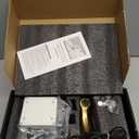 Brushed Gold Touchless Bathroom Sink Faucet - Battery Operated Automatic Motion Sensor Hands Free Faucet with Hot and Cold Mixing Valve