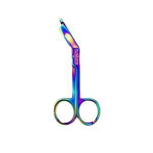 Cynamed Artzone Lister Bandage Scissors - Medical-Grade Stainless Steel Shears - Multi-Colored Rainbow Titanium Finish - Sharp Blades Cut Through Bandages, Dressing, Tape, Gauze, Clothing (3.5 in.)
