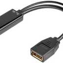 Hd to dp Cable Converter Adapter HDMI to DisplayPort Adapter with USB Power 4k for PC Laptop HDMI Male to DP Female Adapter Compliant with Xbox One/PS4/PS5