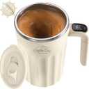 Drink Stirrer,Self Stirring Mug,Self Stirring Coffee Mug,Suitable for Coffee, Milk, Cocoa and Other Beverages Stainless Steel Vacuum Insulated Tumbler with Lid (Cream White, 12 Ounces)