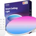 MOES Smart LED Ceiling Light, 2500LM WiFi Flush Mount, Color Changing Ambient Light Fixture, 3000K-6500K CW & RGB Dimmable, Smart Life App Remote Control, Compatible with Alexa/Google Home, 12 Inch