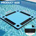 Foldable 33.5 in Floating Mahjong Table for Pool, 33.5 x 33.5 x 1.90 Inch