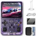 R36S Handheld Game Console 3.5-in 640*480 IPS OCA Screen 3200mAh Opensource System Purple Transparent