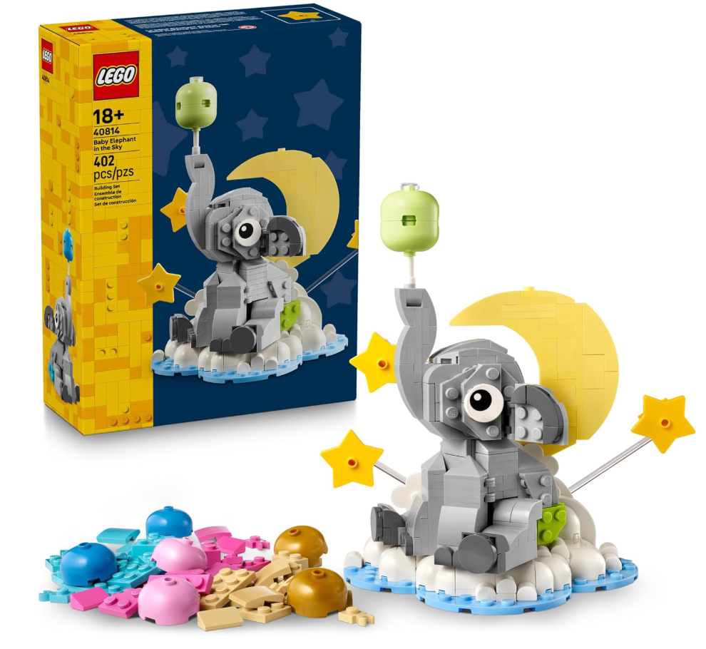 LEGO Baby Elephant in the Sky - Building Set for Adults, Ages 18+ - Room Decor for New Parents for a Boy or Girl - 40814