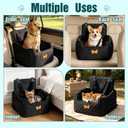 Dog Car Seat for Small Dogs, Dog Booster Seat Filling in Thick Memory Foam with 2 Safety Leashes and Storage Pocket, Suitable for Pet Under 30lb or 2 Puppies (Black)