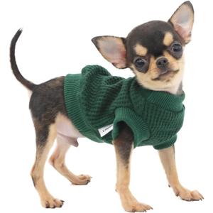 LOPHIPETS Lightweight Dog Sweaters for Puppy Small Dogs Puppy Chihuahua Yorkie Clothes-Atrovirens/XXS (XX-Small for 0.5-1.2 lbs)