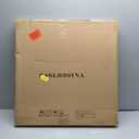 SwallowLiving 24 x 24 Inches Extra Large Square Wood Ottoman Tray with Leather Handles, Wooden Natural