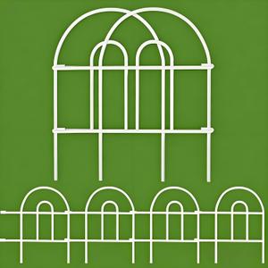 AMAGABELI 35 Panels 18in(H)50ft(L) Decorative Garden Fence No Dig Rustproof Metal Pre-Linking Fence Panels Garden Edging Border Animal Barrier Fencing for Flower Beds Yard Patio Outdoor Decor White