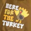 Toddler Girl Thanksgiving Outfit Little Turkey Sweatshirt+Bow Skirt Set Fall Clothes (Brown)