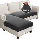H.VERSAILTEX Fleece 2 Piece Sectional Couch Covers L Shape Stretch Couch Cushion Covers Thick and Soft Sofa Covers for Sectional Sofa Set Washable (2 Seater + 1 Chaise, Grey)