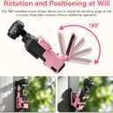 AMAZEAR Magnetic Mount Stand Compatible with DJI Osmo Pocket 4/3/Xtra Muse, Pocket4 Accessories Adapter Clamp Magnet Suction Case Holder on Desktop/Vertical Surface, 180 Adjustable Handle, Pink