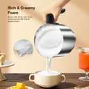 Milk Frother and Steamer, Large Capacity & Detachable Electric Milk Frother, Automatic Warm and Cold Foam Maker, Hot Chocolate Maker, Stainless Steel Jug, 30.44Oz./900ML