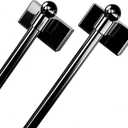 2pack Magnetic Curtain Rod for Metal Doors with Adjustable length, from 16 inches to 28 inches, suitable for any steel and iron surface, diameter 1/2 inch(BLACK, 16-28 Inch 2 Pack)