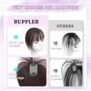 Hair Toppers for Women Real Human Hair-3603D Topper with Bangs for Thinning Hair Clip in Bangs with Upgraded Silk Base Perfect for Daily Wear,510 Dark Brown-2#