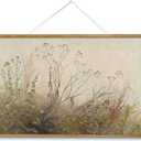 ARPEOTCY Extra Large Vintage Framed Wall Art, 36x54 Inch Farmhouse Retro Wildflower Field Botanical Landscape Hanging Wall Art, Rustic Canvas Home Decor Aesthetic for Living Room Bedroom Office