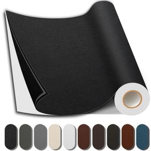 Leather Repair Patch, 17X79 Inch Repair Patch Self Adhesive Waterproof, DIY Large Vinyl Patches for Couches, Furniture, Kitchen Cabinets, Wall Black, 17X79 Inch