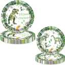 80 Pcs Watercolor Dinosaur Birthday Decorations Green Dino Paper Dinner Plates Napkins Forks Dinnerware for Dinosaur Theme Baby Shower Boys 1st 2nd 3rd 4th Birthday Party Supplies
