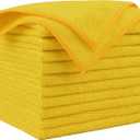 AIDEA Microfiber Cleaning Cloth, 10PK, Microfiber Towels for Cars, Premium All Purpose Car Cloths, Dusting Cloth Cleaning Rags, Absorbent Towels for SUVs, House, Kitchen, Window, 12"12", Yellow