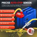 Rechargeable Fuel Transfer Pump with Auto-Stop & Leak Protection, 3.4 GPM Automatic Gas Can Pump with 71" Extra Long Hose, Portable Lithium Battery Gas Transfer Pump for Oil, Diesel, Gasoline