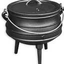 Cuisiland 3.2QT Cast Iron Potjie Cauldron Pot with Lid & 3 Legs  Pre-Seasoned South African-Style Campfire Pot for Outdoor Cooking, Soups, Stews & Braising  Heavy-Duty Cast Iron Dutch Oven