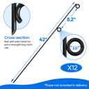 12 Packs 42" Tall Metal Rope Stakes with Pointed Ends