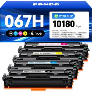 067H Toner Cartridge 4-Pack High Yield with Chip Replacement for Canon 067 067H Toner Compatible with Canon imageCLASS MF656Cdw LBP632CDW MF653Cdw LBP633CDW MF651CW LBP631CW Laser Printers