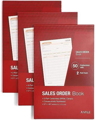 Juvale Invoice Book, 2 Part Carbonless (Red, 50 Sets, 1 Pack)