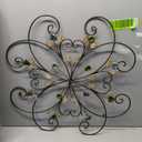 KUWIVO Lechesis 24" Metal Flower Scroll Wall Art Decor Sculptures with Rust Leaf for Living Room Bedroom