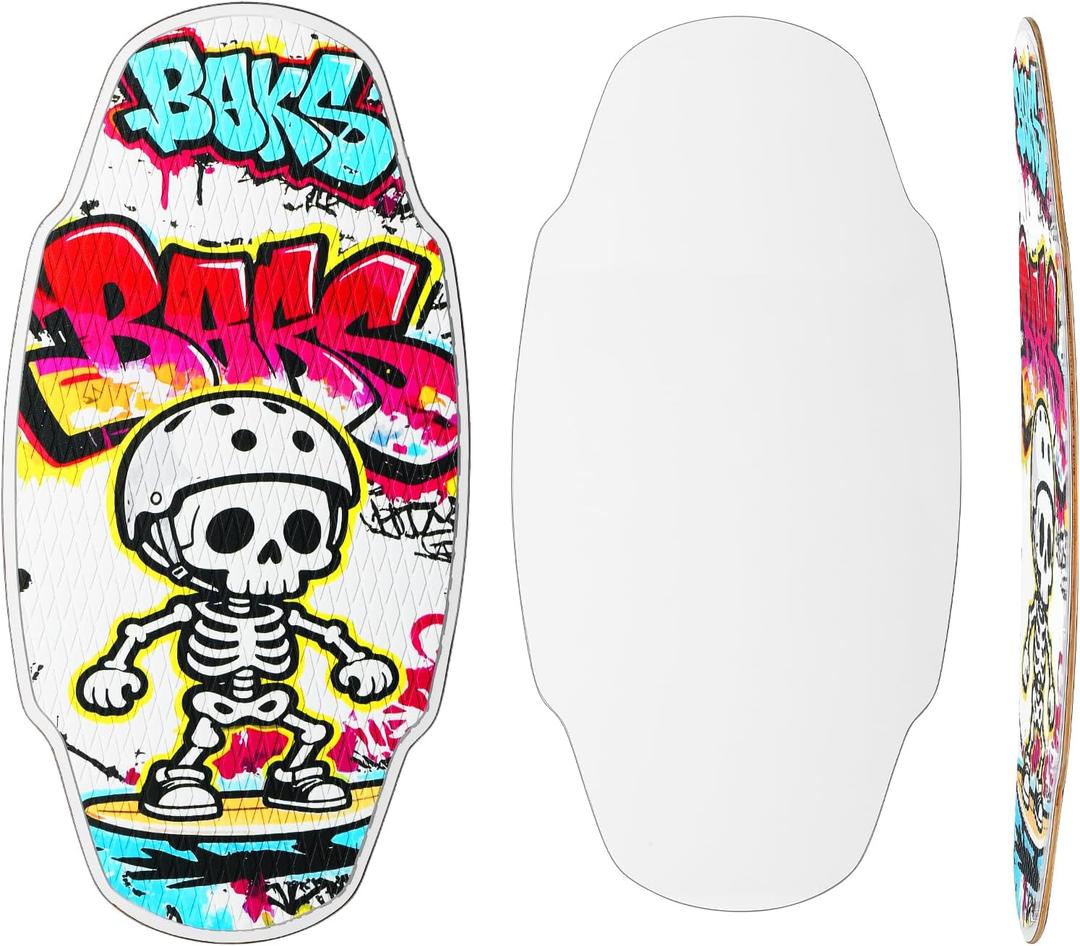 35-inch Wooden Skimboard for Beginners and Adults | Surface with EVA Non-Slip Coating | Lightweight Beach Surfboard, Suitable for Kids and Teen