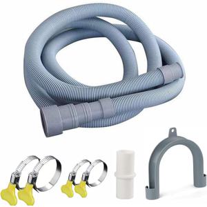 10ft Washing Machine Drain Hose, Universal Drain Hose Extension Kit for Washer, Dishwasher, Flexible Discharge Hose for LG/GE/Samsung, Fit up to 1-1/2 Inch Drain Outlets (10)