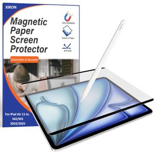 Magnetic Paper Screen Protector for iPad Air 11-inch M3 2025/ M2 2024, Matte Screen Protector for iPad Air 11", Write and Draw Feel Like on Paper, Anti-Glare and Anti-Scratch, Detachable and Reusable