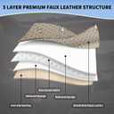 Beige Leather Car Seat Covers Full Set Breathable Seat Protectors Waterproof Automotive Seat Covers Universal Fit for Most Cars SUVs Trucks Vehicles