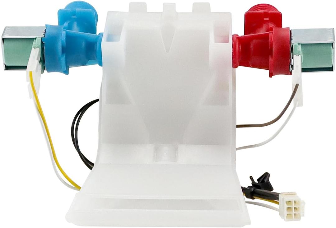 Upgrade W10144820 W10140911 Washer Water Inlet Valve Compatible with Whirl-pool Ken-more May-tag Washing Machines by Fetechmate WPW10144820 water inlet valve Replace W10311458 AP4371093 AP6015761