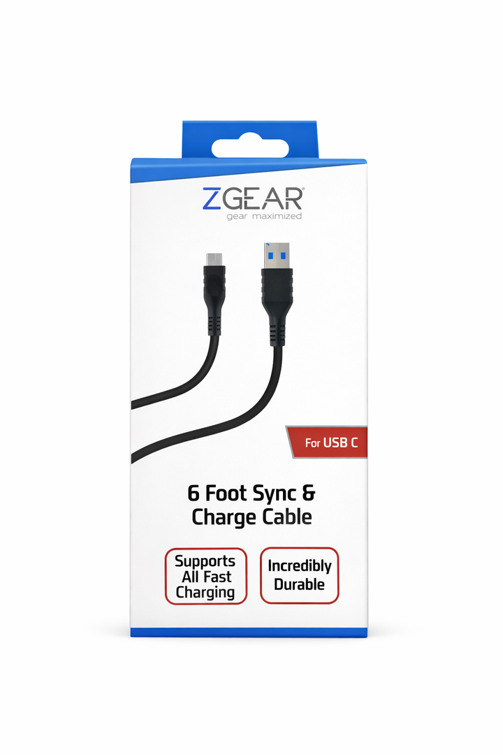 ZGear 6 Foot Sync Charge Cable For USB-C To USB-C