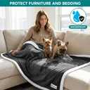PetAmi Waterproof Dog Blanket for Couch, Pee Proof Fleece Reversible Pet Throw, Furniture Protector for Bed Sofa Kennel, Soft Washable Cover for Small Medium Dog Puppy Cat, 29x40 Dark Grey Sherpa