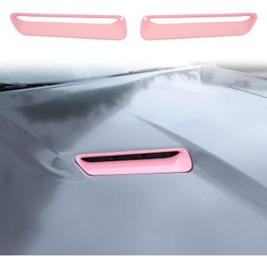 Voodonala Hood Scoop Hood Vent Air Intake Hood Air Conditioner Air Intake Outlet Trim Fit for 2015-2026+ Dodge Challenger Exterior Accessories,ABS Pink 2pcs