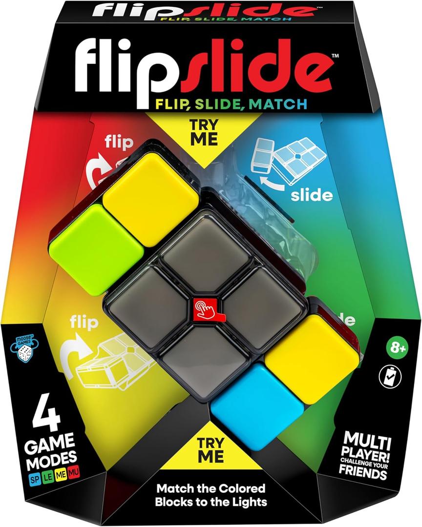 Moose Games Flipslide, Fast-Paced Handheld Puzzle Toy, Gifts for Boys and Girls Ages 8-13, Travel Games, Toys for Teens