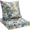 UNIKOME Outdoor Seat Cushions 24 X 24 Inch - Water-Resistant & Fade Resistant, Removable Cover Patio Furniture Cushions for Chair, Sofa, Couch, Wicker, Sun Flower