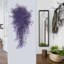 RECUTMS Artificial Hanging Plants Fake Vines Wall Hanging 4Pcs Faux Ferns Leaves Greenery for Summer Spring Home Garden Wedding Party Indoor Outdoor Mothers Day Decorations(Purple)