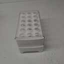 Egg Storage for Refrigerator, Egg Holder for Kitchen Countertop, PET & PP Egg Container for Fridge, Egg Dispenser for 36 Eggs, Double Layer, 18 Eggs per Layer (White)