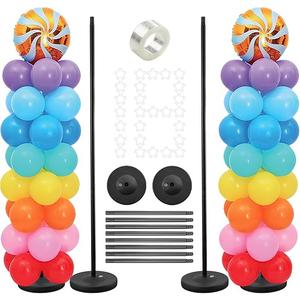 Balloon Stands for Floor, 60 Inch Height Adjustable Balloon Column Stand, Metal Balloon Column Kit Set of 2 for Birthday, Baby Shower, 2025 Graduation Party Decorations