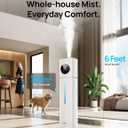 DREO HM735S 11L Smart Humidifier Large Room 700 ft, 100H Cool Mist Air Humidifiers for Bedroom, Top-Fill, Clean Tank Technology, 26dB, Auto Mode, Aroma Box, RGB, Remote & APP Control, Baby, White