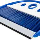 Camco Dust Pan with Whisk Broom-Whisk Broom Snaps into Dust Pan After Use|Hanger Hole for Convenient Storage|Excellent for Traveling,RVs,Campers Campsites,Dorm Rooms&More-(43945),Blue,1 Size