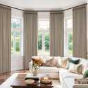 MIULEE Pinch Pleated 100% Blackout Curtains 96 Inch Long 4 Panel Set for Bedroom Thick Linen Memory Trained Pleat Living Room Darkening Back Tab Double Layer Thermal Insulated Drapes, Burlywood Birch
