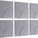 Large Acoustic Panels, 6-Pack Soundproof Wall Panels 23.6" x 23.6", Sound Absorbing Panels Nano Tape Included, High Density Acoustic Treatment for Recording Studio, Office, Home(Light Gray), 23.6” x 23.6”0.71"