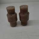 2 Piece Unscented Totem Pillar, Cappuccino Candles, 3" L x 3" W x 6" H, Brown