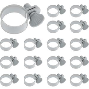16 Pcs Adjustable Plastic Hose Clamps for 1.25''-1.5'' Above Ground Swimming Pool, Replacement Thumb Clips Screw Key Hose Clamps Plastic Filter Pump Connector for Pool PVC Pipe, Tubing