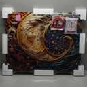 Tempered Glass Backsplash for Kitchen,Moon, Frameless, Stove Backsplash Protector for Wall,Easy to Clean, Home Decor (30"x30")